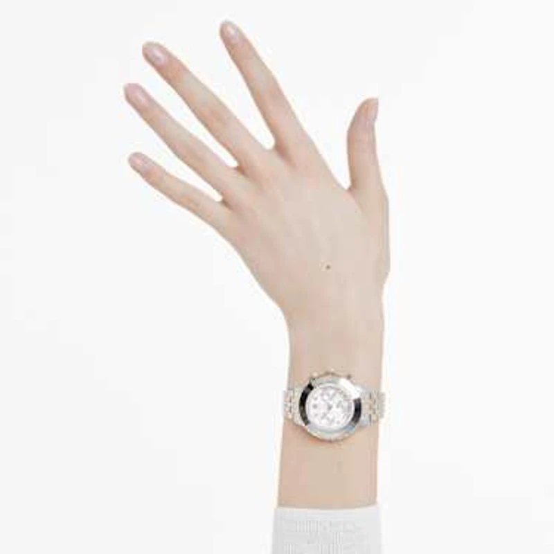 Octea chrono watch, Swiss Made, Metal bracelet, Rose gold tone, Mixed metal finish by SWAROVSKI