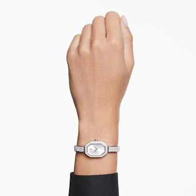 Dextera bangle watch, Swiss Made, Metal bracelet, Silver Tone, Stainless steel by SWAROVSKI