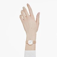Matrix tennis 7-link watch, Swiss Made, Metal bracelet, Rose gold tone