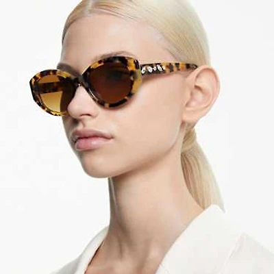 Sunglasses, Cat-Eye shape, SK6008, Brown by SWAROVSKI