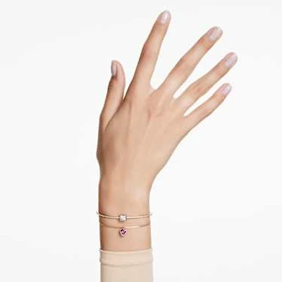 Chroma bangle, Heart, Red, Gold-tone plated by SWAROVSKI