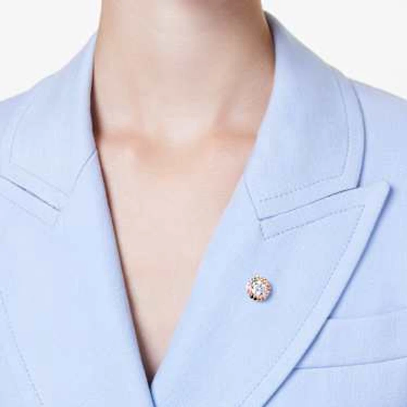 Matrix tack pin, Round cut, Multicoloured, Gold-tone plated by SWAROVSKI