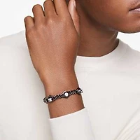 Numina bracelet, Round cut, Black, Ruthenium plated by SWAROVSKI