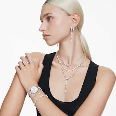 Imber watch, Swiss Made, Metal bracelet, Silver Tone, Stainless steel by SWAROVSKI