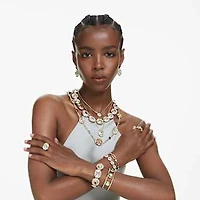 Chroma Tennis necklace, Octagon cut, Multicolored, Gold-tone plated by SWAROVSKI