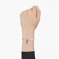 Swan bracelet, Crystal pearl, Swan, Black, Mixed metal finish by SWAROVSKI