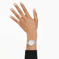 Matrix 3-link watch, Swiss Made, Metal bracelet, Silver tone, Stainless steel by SWAROVSKI