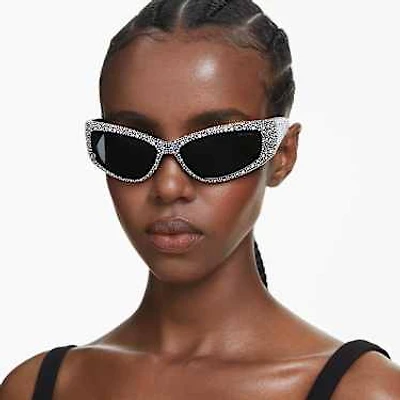 Sunglasses, Mask shape, SK6027, Black by SWAROVSKI