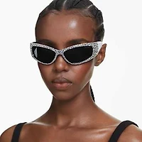 Sunglasses, Mask shape, SK6027, Black by SWAROVSKI