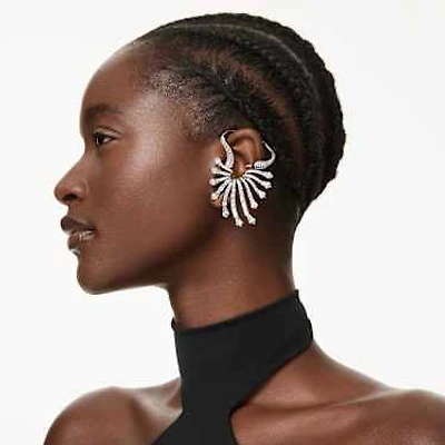 The Vienna Collection ear cuff, Swan, White, Ruthenium plated by SWAROVSKI