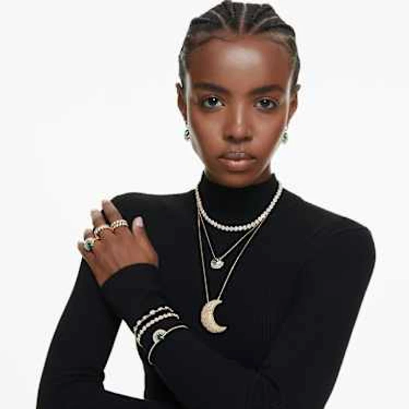 Imber ring, Round cut, White, Gold-tone plated by SWAROVSKI
