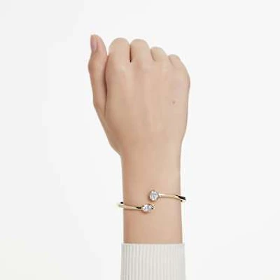 Imber bangle, Mixed cuts, White, Gold-tone plated by SWAROVSKI