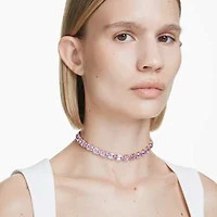 Millenia choker, Octagon cut, Purple, Gold-tone plated by SWAROVSKI