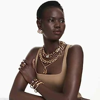Millenia necklace, Oversized crystals, Octagon cut, Gold-tone plated by SWAROVSKI