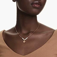 Idyllia pendant, Crystal pearl, Mixed cuts, Flower, Multicoloured, Gold-tone plated by SWAROVSKI