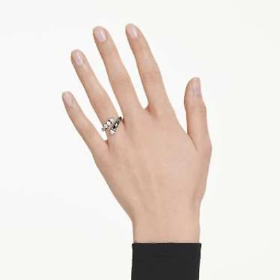 Sublima open ring, Mixed cuts, White, Ruthenium plated by SWAROVSKI