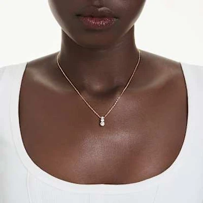 Stilla Attract pendant, Round cut, White, Gold-tone plated by SWAROVSKI
