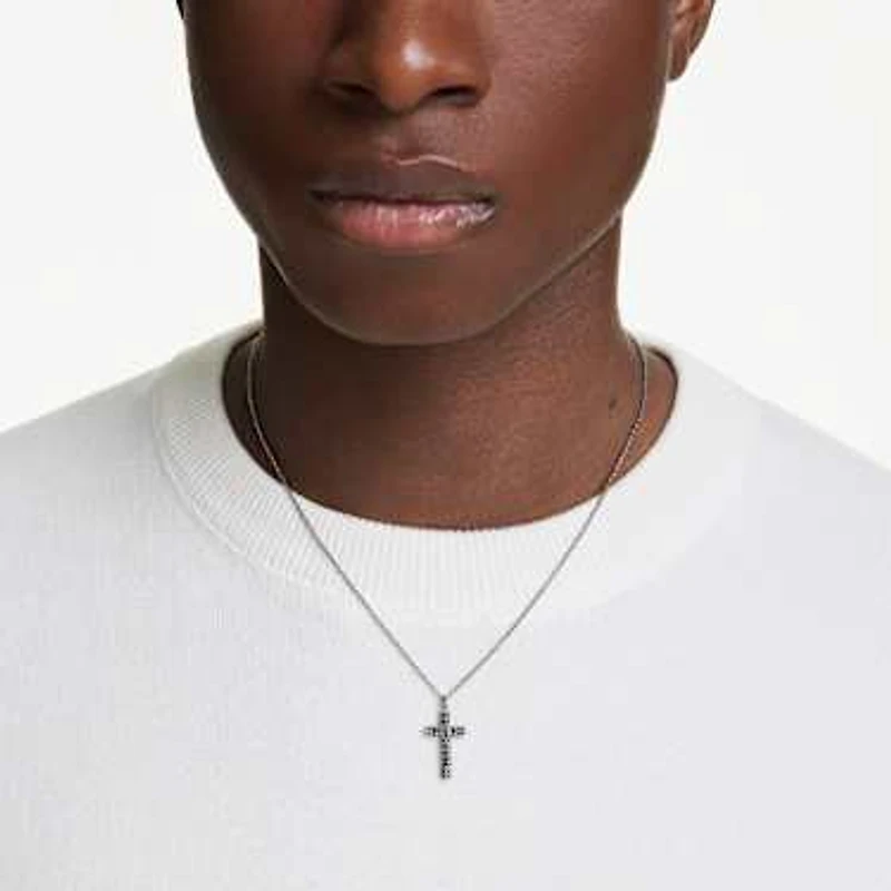 Insigne pendant, Cross, Grey, Ruthenium plated by SWAROVSKI