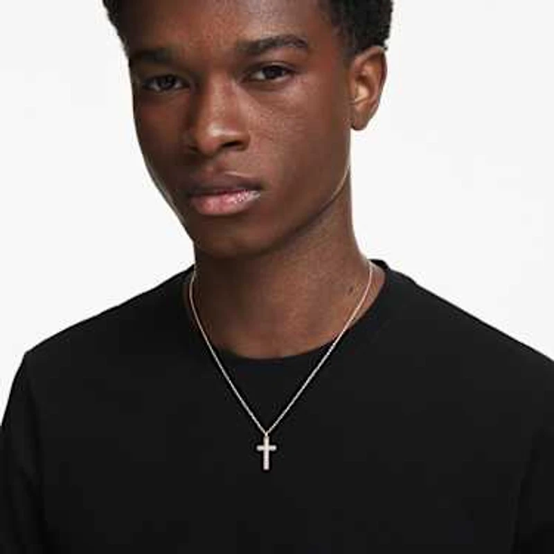 Insigne pendant, Cross, White, Rose gold-tone plated by SWAROVSKI