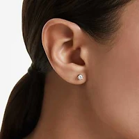 Eternity stud earrings, Lab-grown diamonds 0.5 ct tw, Round shape, Sterling silver by SWAROVSKI