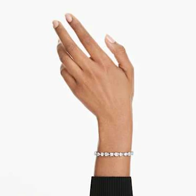 Mesmera bracelet, Mixed cuts, White, Rhodium plated by SWAROVSKI