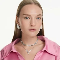 Matrix pendant, Mixed cuts, Blue, Rhodium plated by SWAROVSKI