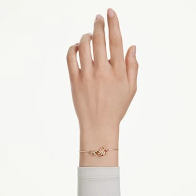 Idyllia bracelet, Mixed cuts, Flower, Multicoloured, Gold-tone plated by SWAROVSKI