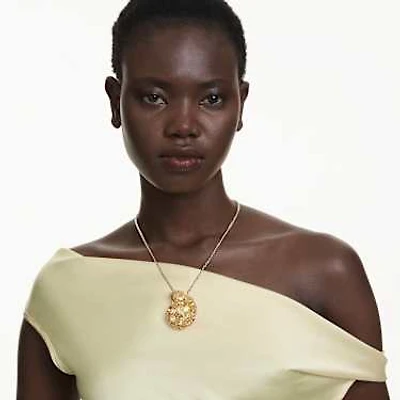 Gema pendant and brooch, Yellow, Gold-tone plated by SWAROVSKI