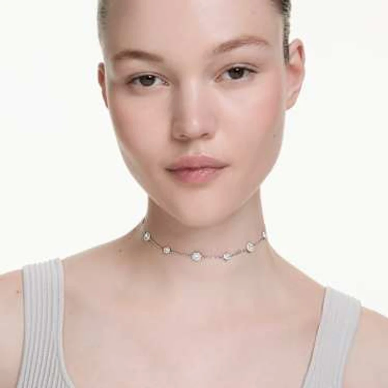 Una Angelic pendant, Round cut, Double sided motifs, White, Rhodium plated by SWAROVSKI