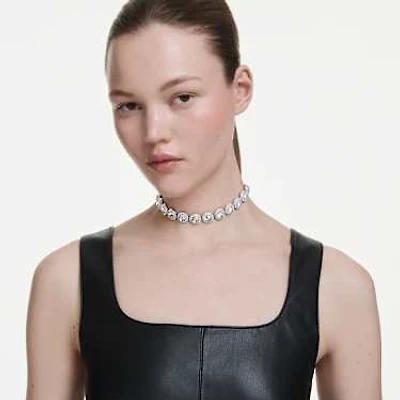 Una Angelic choker, White, Rhodium plated by SWAROVSKI