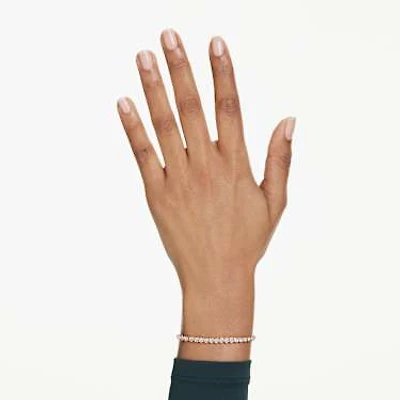Imber Emily Tennis bracelet, Round cut, Black, Rose gold-tone plated by SWAROVSKI