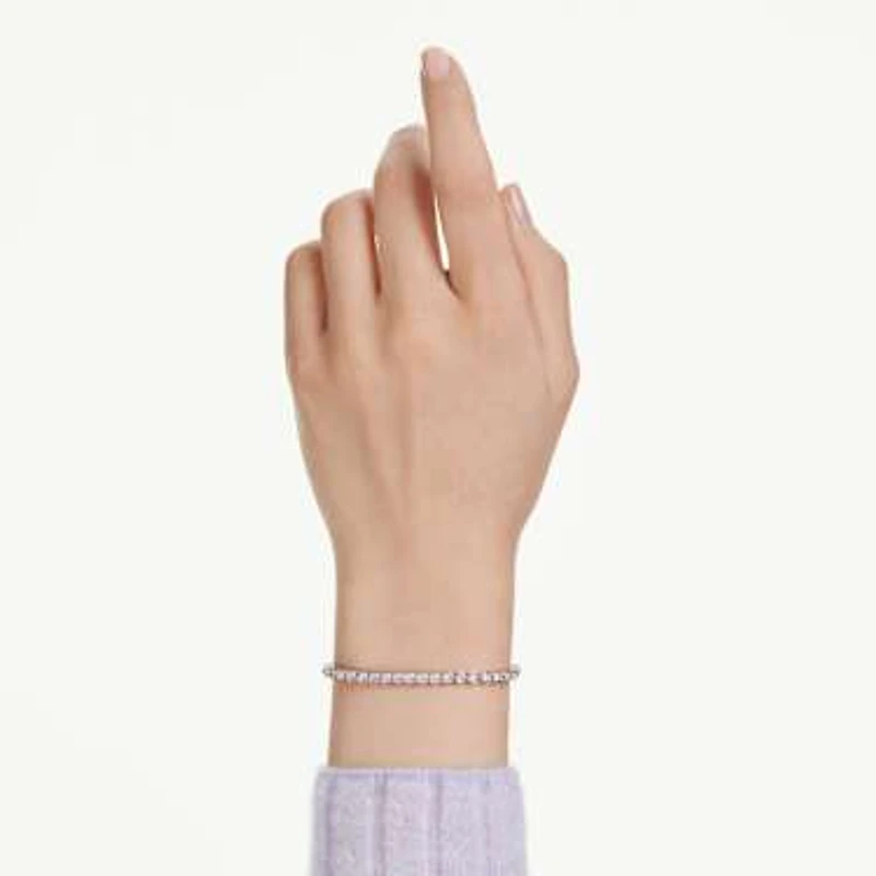 Imber Emily Tennis bracelet, Round cut, Purple, Rhodium plated by SWAROVSKI