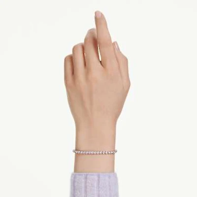 Imber Emily Tennis bracelet, Round cut, Purple, Rhodium plated by SWAROVSKI