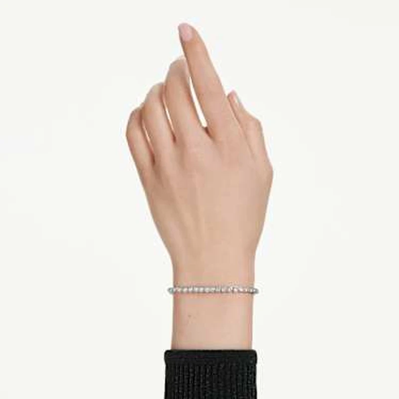 Imber Emily Tennis bracelet, Round cut, White, Rhodium plated by SWAROVSKI