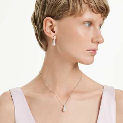 Originally set, Pavé, Crystal pearl, White, Rhodium plated by SWAROVSKI