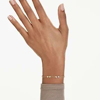 Swarovski Remix Collection strand, Round cut, White, Gold-tone plated by SWAROVSKI