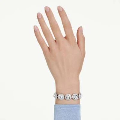 Una Angelic bracelet, White, Rhodium plated by SWAROVSKI
