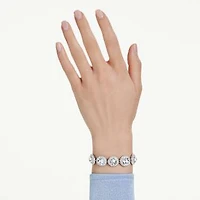 Una Angelic bracelet, White, Rhodium plated by SWAROVSKI