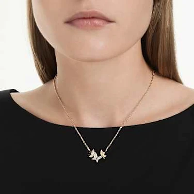 Idyllia Lilia necklace, Butterfly, White