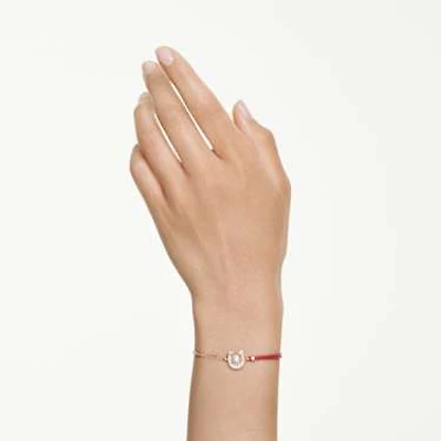 Symbolica bracelet, Crystal pearl, Pavé, Horseshoe, White, Rose gold-tone plated by SWAROVSKI