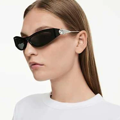 Sunglasses, Cat-Eye shape, SK6046, Black by SWAROVSKI