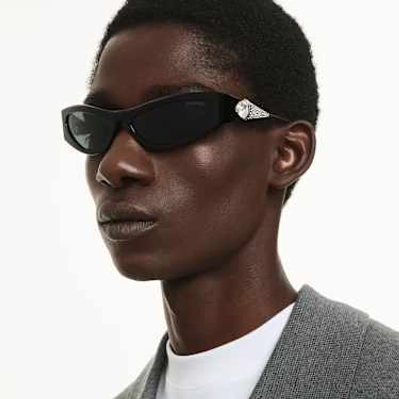 Sunglasses, Cat-Eye shape, SK6046, Black by SWAROVSKI