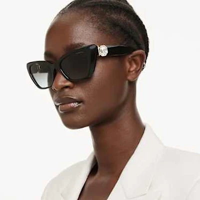 Sunglasses, Cat-Eye shape, SK6047, Black by SWAROVSKI