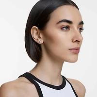 Stilla stud earrings, Round cut, White