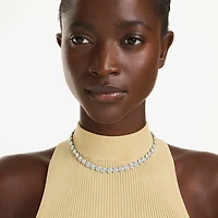 Una Angelic necklace, Round cut, Medium, White, Rhodium plated by SWAROVSKI