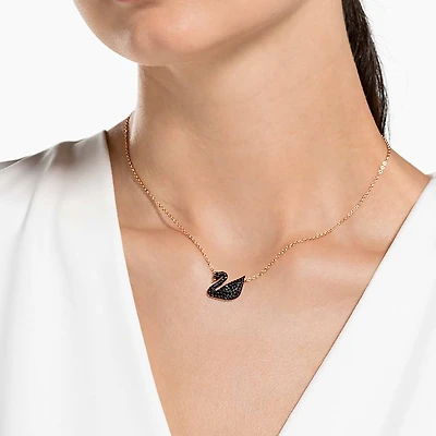 Swan pendant, Swan, Black