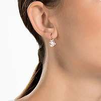 Bella V drop earrings, Round cut, Gold tone, Rose gold-tone plated by SWAROVSKI