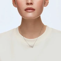 Hyperbola necklace, Infinity, White, Rhodium plated by SWAROVSKI