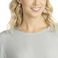 Gabriella drop earrings, White, Rhodium plated by SWAROVSKI