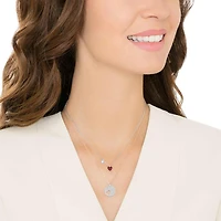 Crystal Wishes pendant, Set (2), Heart, Red, Mixed metal finish by SWAROVSKI